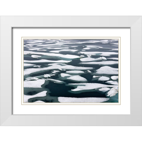 Floating ice in Chukchi Sea-Russian Far East White Modern Wood Framed Art Print with Double Matting by Su, Keren