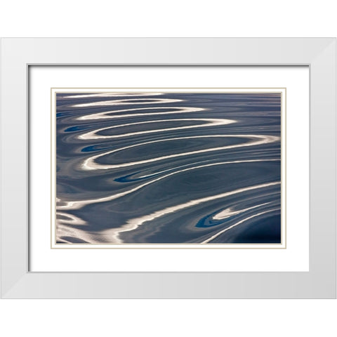 Ripples pattern-Bering Sea-Russia Far East White Modern Wood Framed Art Print with Double Matting by Su, Keren