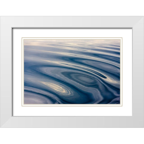 Ripples pattern-Bering Sea-Russia Far East White Modern Wood Framed Art Print with Double Matting by Su, Keren