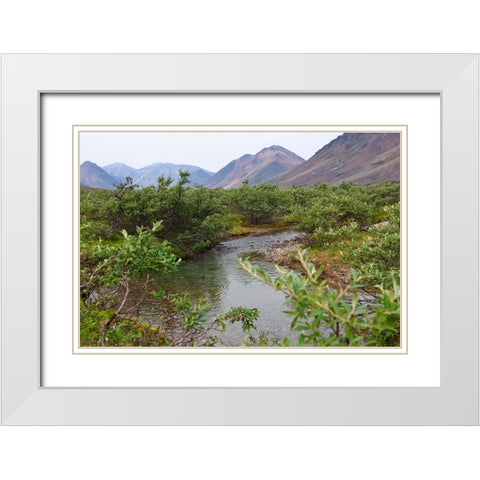 Glacier river-Yttygran Island-Bering Sea-Russia Far East White Modern Wood Framed Art Print with Double Matting by Su, Keren