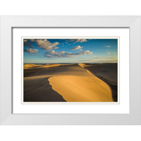 Spain-Canary Islands-Gran Canaria Island-Maspalomas-Maspalomas Dunes National Park White Modern Wood Framed Art Print with Double Matting by Bibikow, Walter