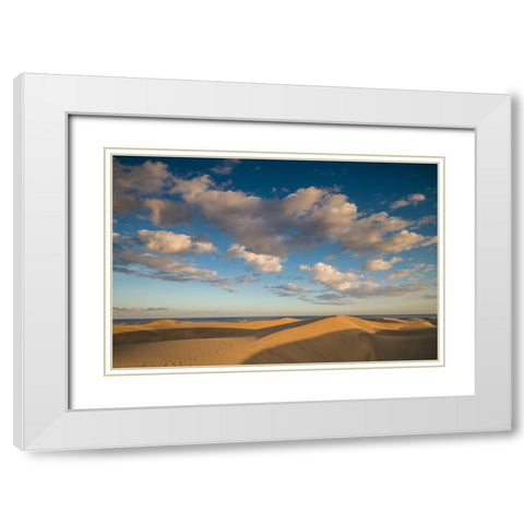 Spain-Canary Islands-Gran Canaria Island-Maspalomas-Maspalomas Dunes National Park White Modern Wood Framed Art Print with Double Matting by Bibikow, Walter