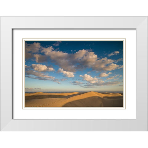 Spain-Canary Islands-Gran Canaria Island-Maspalomas-Maspalomas Dunes National Park White Modern Wood Framed Art Print with Double Matting by Bibikow, Walter