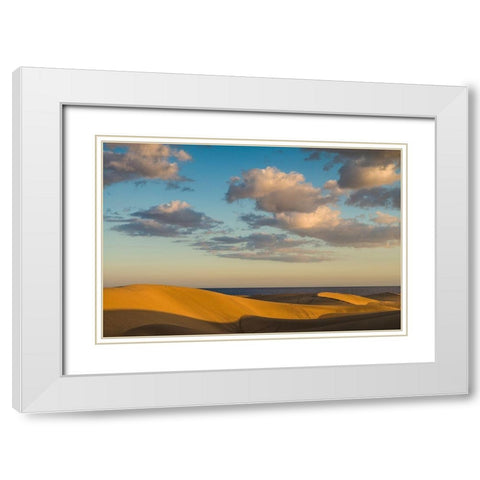 Spain-Canary Islands-Gran Canaria Island-Maspalomas-Maspalomas Dunes National Park White Modern Wood Framed Art Print with Double Matting by Bibikow, Walter