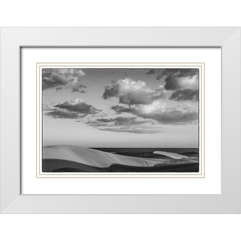 Spain-Canary Islands-Gran Canaria Island-Maspalomas-Maspalomas Dunes National Park White Modern Wood Framed Art Print with Double Matting by Bibikow, Walter
