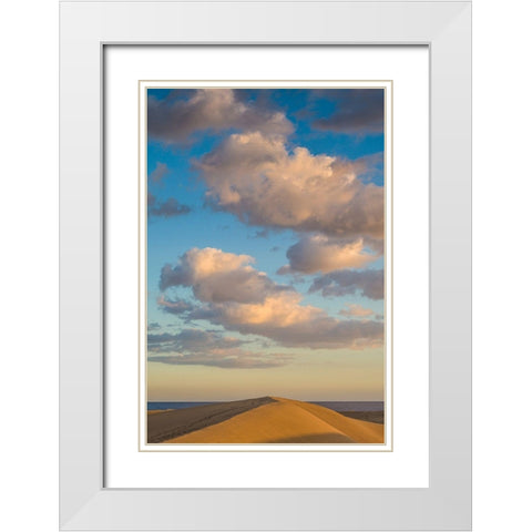 Spain-Canary Islands-Gran Canaria Island-Maspalomas-Maspalomas Dunes National Park White Modern Wood Framed Art Print with Double Matting by Bibikow, Walter