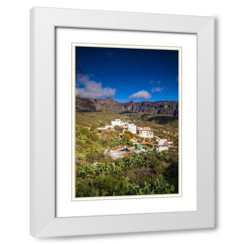 Spain-Canary Islands-Gran Canaria Island-San Bartolome de Tirajana-high angle view of town White Modern Wood Framed Art Print with Double Matting by Bibikow, Walter