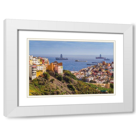 Spain-Canary Islands-Gran Canaria Island-Las Palmas de Gran Canaria White Modern Wood Framed Art Print with Double Matting by Bibikow, Walter