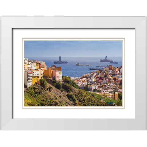 Spain-Canary Islands-Gran Canaria Island-Las Palmas de Gran Canaria White Modern Wood Framed Art Print with Double Matting by Bibikow, Walter