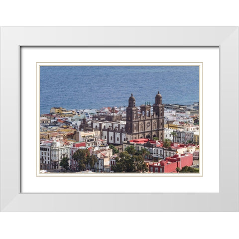Spain-Canary Islands-Gran Canaria Island-Las Palmas de Gran Canaria-Catedral de Santa Ana White Modern Wood Framed Art Print with Double Matting by Bibikow, Walter