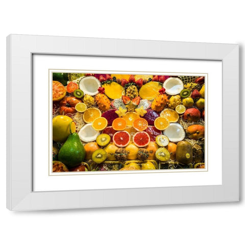 Spain-Canary Islands-Gran Canaria Island-Las Palmas de Gran Canaria-Covered Market White Modern Wood Framed Art Print with Double Matting by Bibikow, Walter