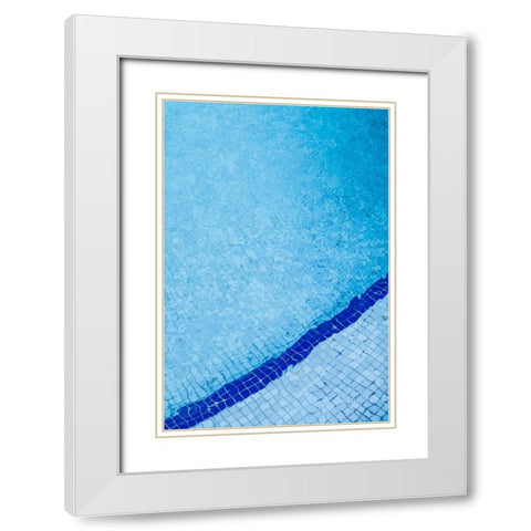 Canary Islands-Fuerteventura Island-Caleta de Fuste-beachside swimming pool White Modern Wood Framed Art Print with Double Matting by Bibikow, Walter