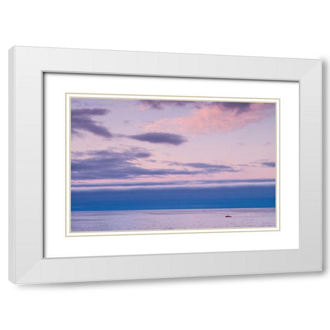 Canary Islands-La Palma Island-Puerto Naos-dawn sky White Modern Wood Framed Art Print with Double Matting by Bibikow, Walter