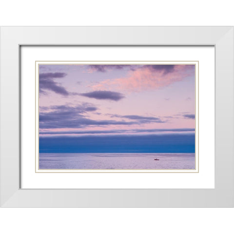 Canary Islands-La Palma Island-Puerto Naos-dawn sky White Modern Wood Framed Art Print with Double Matting by Bibikow, Walter
