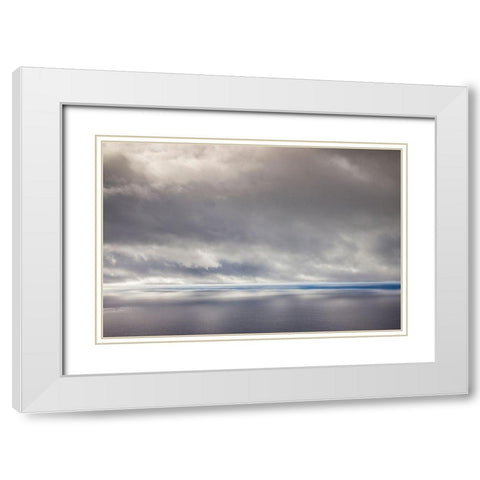 Canary Islands-La Palma Island-Las Indias-storm front over Atlantic Ocean White Modern Wood Framed Art Print with Double Matting by Bibikow, Walter