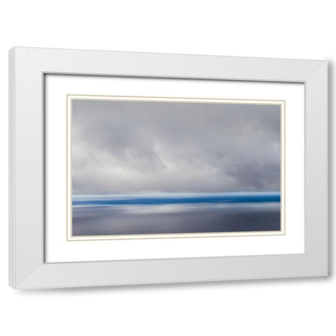 Canary Islands-La Palma Island-Las Indias-storm front over Atlantic Ocean White Modern Wood Framed Art Print with Double Matting by Bibikow, Walter