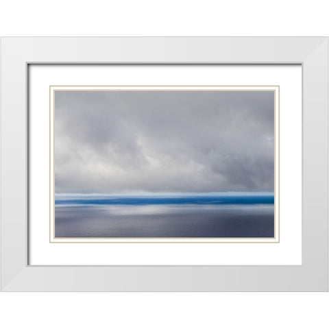 Canary Islands-La Palma Island-Las Indias-storm front over Atlantic Ocean White Modern Wood Framed Art Print with Double Matting by Bibikow, Walter