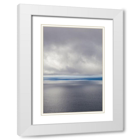 Canary Islands-La Palma Island-Las Indias-storm front over Atlantic Ocean White Modern Wood Framed Art Print with Double Matting by Bibikow, Walter