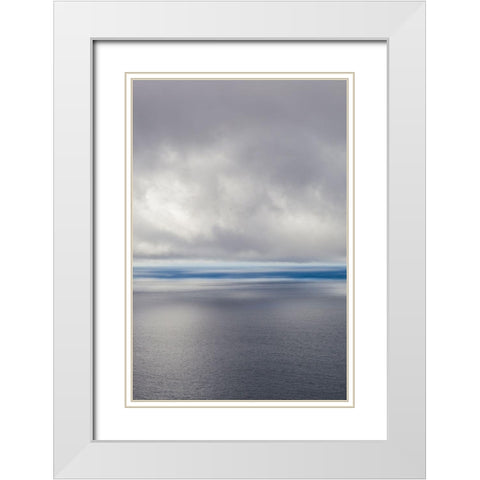 Canary Islands-La Palma Island-Las Indias-storm front over Atlantic Ocean White Modern Wood Framed Art Print with Double Matting by Bibikow, Walter
