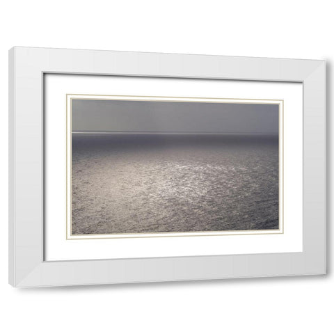 Canary Islands-La Palma Island-Santa Cruz de la Palma-elevated view of the Atlantic Ocean White Modern Wood Framed Art Print with Double Matting by Bibikow, Walter