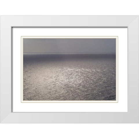 Canary Islands-La Palma Island-Santa Cruz de la Palma-elevated view of the Atlantic Ocean White Modern Wood Framed Art Print with Double Matting by Bibikow, Walter