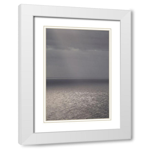 Canary Islands-La Palma Island-Santa Cruz de la Palma-elevated view of the Atlantic Ocean White Modern Wood Framed Art Print with Double Matting by Bibikow, Walter