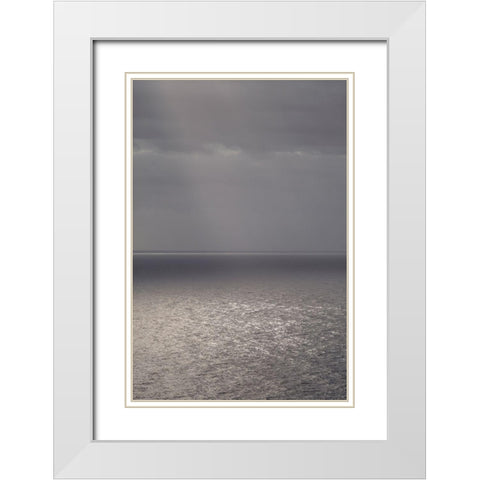 Canary Islands-La Palma Island-Santa Cruz de la Palma-elevated view of the Atlantic Ocean White Modern Wood Framed Art Print with Double Matting by Bibikow, Walter