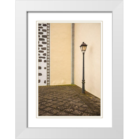 Canary Islands-La Palma Island-Puntallana-Parroquia San Juan Bautista church White Modern Wood Framed Art Print with Double Matting by Bibikow, Walter