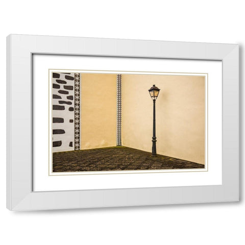 Canary Islands-La Palma Island-Puntallana-Parroquia San Juan Bautista church White Modern Wood Framed Art Print with Double Matting by Bibikow, Walter