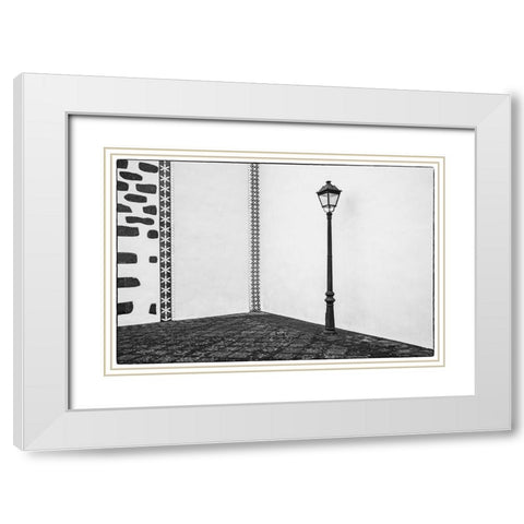 Canary Islands-La Palma Island-Puntallana-Parroquia San Juan Bautista church-wall detail White Modern Wood Framed Art Print with Double Matting by Bibikow, Walter