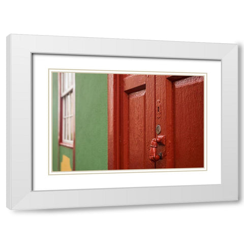 Canary Islands-La Palma Island-San Andres-ornate door knocker White Modern Wood Framed Art Print with Double Matting by Bibikow, Walter