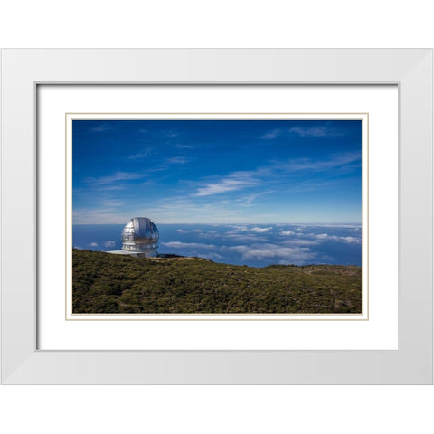 Canary Islands-Roque de los Muchachos Observatory-one of the worlds largest telescopes White Modern Wood Framed Art Print with Double Matting by Bibikow, Walter