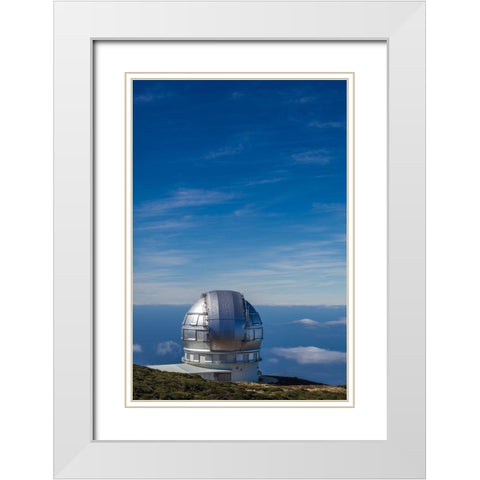 Canary Islands-Roque de los Muchachos Observatory-one of the worlds largest telescopes White Modern Wood Framed Art Print with Double Matting by Bibikow, Walter