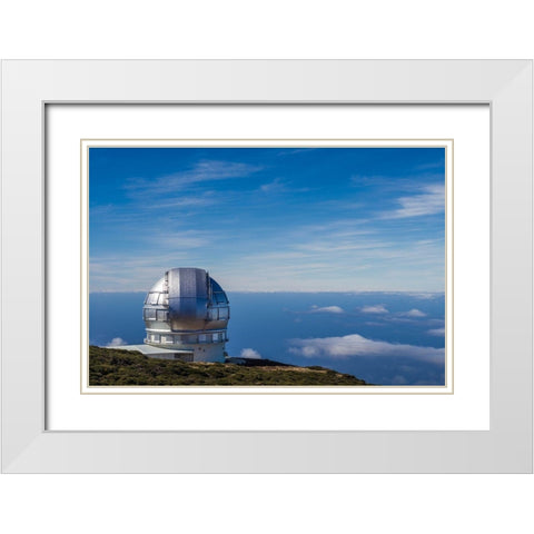 Canary Islands-Roque de los Muchachos Observatory-one of the worlds largest telescopes White Modern Wood Framed Art Print with Double Matting by Bibikow, Walter