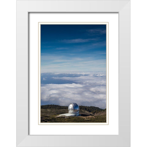 Canary Islands-Roque de los Muchachos Observatory-one of the worlds largest telescopes White Modern Wood Framed Art Print with Double Matting by Bibikow, Walter