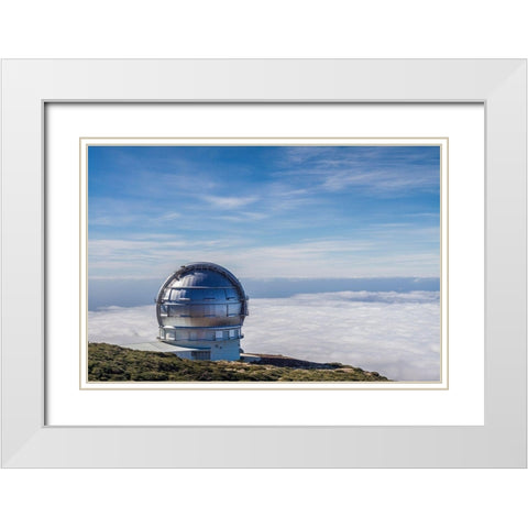 Canary Islands-Roque de los Muchachos Observatory-one of the worlds largest telescopes White Modern Wood Framed Art Print with Double Matting by Bibikow, Walter
