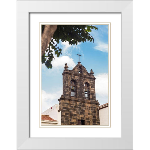 Canary Islands-La Palma Island-Santa Cruz de la Palma-Iglesia de la Encarnacion church-exterior White Modern Wood Framed Art Print with Double Matting by Bibikow, Walter