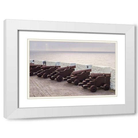 Canary Islands-La Palma Island-Santa Cruz de la Palma-Castillo de la Virgen Fortress White Modern Wood Framed Art Print with Double Matting by Bibikow, Walter