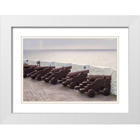 Canary Islands-La Palma Island-Santa Cruz de la Palma-Castillo de la Virgen Fortress White Modern Wood Framed Art Print with Double Matting by Bibikow, Walter