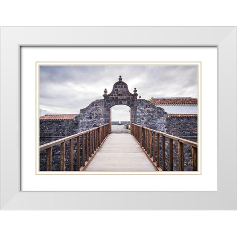 Canary Islands-La Palma Island-Santa Cruz de la Palma-Castillo de Santa Catalina Fortress White Modern Wood Framed Art Print with Double Matting by Bibikow, Walter