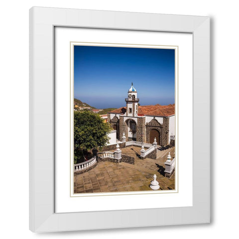 Canary Islands-El Hierro Island-Valverde-Iglesia de Nuestra Senora de la Concepcion church White Modern Wood Framed Art Print with Double Matting by Bibikow, Walter