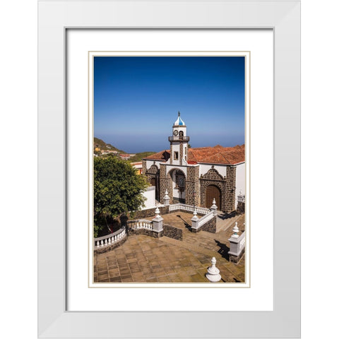 Canary Islands-El Hierro Island-Valverde-Iglesia de Nuestra Senora de la Concepcion church White Modern Wood Framed Art Print with Double Matting by Bibikow, Walter