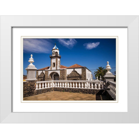 Canary Islands-El Hierro Island-Valverde-Iglesia de Nuestra Senora de la Concepcion church White Modern Wood Framed Art Print with Double Matting by Bibikow, Walter