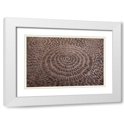 Canary Islands-Tenerife Island-Garachico-Iglesia de Santa Ana church-floor pattern White Modern Wood Framed Art Print with Double Matting by Bibikow, Walter
