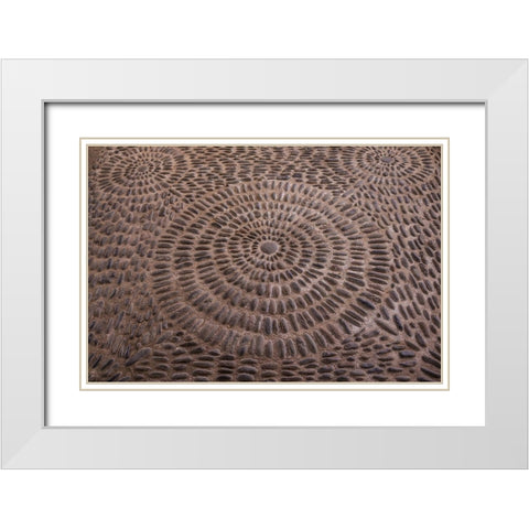 Canary Islands-Tenerife Island-Garachico-Iglesia de Santa Ana church-floor pattern White Modern Wood Framed Art Print with Double Matting by Bibikow, Walter