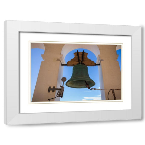 Canary Islands-Tenerife Island-Garachico-Iglesia de Santa Ana church-church bell White Modern Wood Framed Art Print with Double Matting by Bibikow, Walter