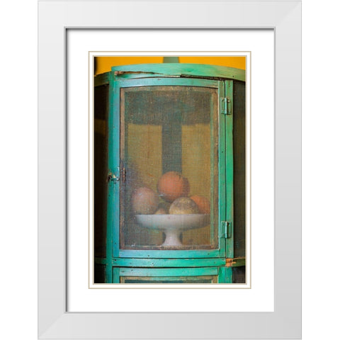 Canary Islands-Tenerife Island-La Orotava-Casa de los Balcones-traditional Canarian house White Modern Wood Framed Art Print with Double Matting by Bibikow, Walter