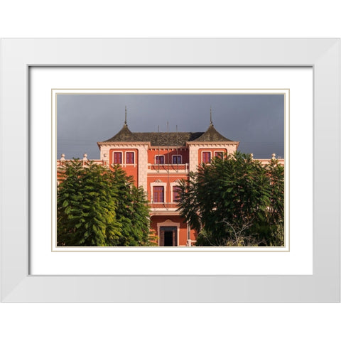 Canary Islands-Tenerife Island-La Orotava-Liceo de Taoro-built in 1928-town social club White Modern Wood Framed Art Print with Double Matting by Bibikow, Walter