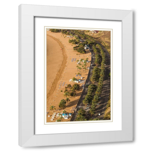 Canary Islands-Tenerife Island-San Andres-elevated view of San Andres Beach White Modern Wood Framed Art Print with Double Matting by Bibikow, Walter