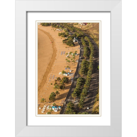Canary Islands-Tenerife Island-San Andres-elevated view of San Andres Beach White Modern Wood Framed Art Print with Double Matting by Bibikow, Walter